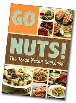 Item #0004 – Hot off the press, Pecans.com Go Nuts! cookbook featuring more than 500 delicious Texan recipes. Beautifully photographed dishes portrayed within. Case Qty: 14