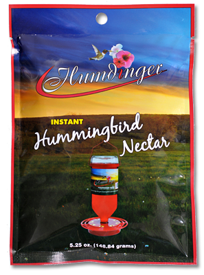 Humdinger Pre-Mix Instant Nectar Item #103 – Hummingbirds will swarm to feeders with Humdinger Pre-Mix Instant Nectar. 5.25 oz. Package Qty: 12/24/48/72