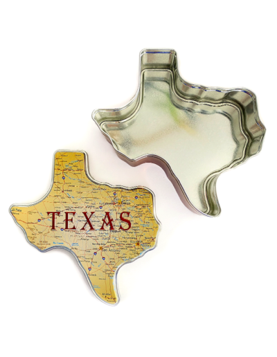 Texas Map Tin Detail